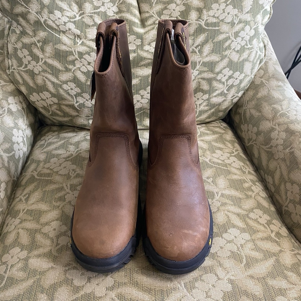 Caterpillar Drawbar Work Boots Mens 10.5 M Summer Brown Pull-On Soft Toe New